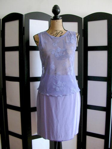 Casual Corner NWT purple silk pencil skirt size 8 and lace sleeveless top S/P set