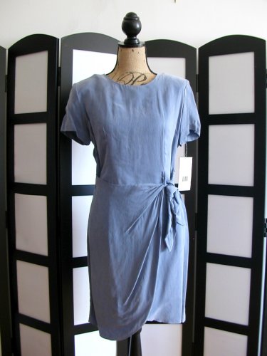 KC Spencer NWT retro cornflower blue purple rayon side tie dress size 10