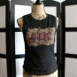 Capucino black lace brown ROCK glitter red sleeveless top M