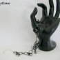 Lock and key rhinestone charm black chain crystal Bracelet Earrings Set