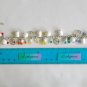 Peace sign white bead rainbow crystal charm Bracelet Earrings Set