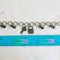 Lock and key rhinestone charm black chain crystal Bracelet Earrings Set