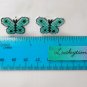 Green mint butterfly Plastic Canvas earrings set