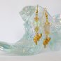 Cat Czech iridescent AB butterfly gold crystal charm earrings