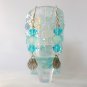 Czech sea shell bead light aqua AB crystal charm earrings