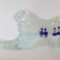 Royal cobalt blue crystal bead butterfly flower earrings 2 pair
