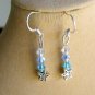 Ombre star charm blue bicone crystal bead earrings 2 pair lot