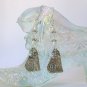 White Persian Pin tabby cat charm crystal bead Earrings Necklace Set