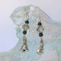 Terrier Pin grey crystal bead dog charm Earrings paw Necklace Set