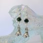 White Bichon pin black bead dog charm Earrings charm Necklace Set