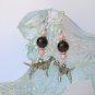 Cocker Spaniel Pin brown pink bead dog charm Earrings paw Necklace Set