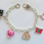 Lucky Charms clover horse shoe pink charm chain link bracelet NWT