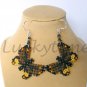 Dark brown butterfly Plastic Canvas AB bead earrings