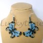 Light blue butterfly Plastic Canvas AB bead earrings