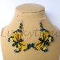 Yellow butterfly Plastic Canvas AB bead earrings tiger swallowtail