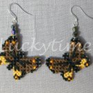 Dark brown butterfly Plastic Canvas AB bead earrings Dark brown butterfly Plastic Canvas AB bead earrings