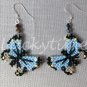 Light blue butterfly Plastic Canvas AB bead earrings