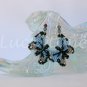 Light blue butterfly Plastic Canvas AB bead earrings