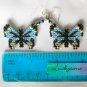 Light blue butterfly Plastic Canvas AB bead earrings