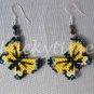 Yellow butterfly Plastic Canvas AB bead earrings tiger swallowtail