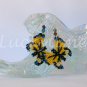 Yellow butterfly Plastic Canvas AB bead earrings tiger swallowtail