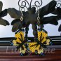 Yellow butterfly Plastic Canvas AB bead earrings tiger swallowtail