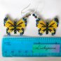 Yellow butterfly Plastic Canvas AB bead earrings tiger swallowtail