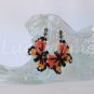 Orange butterfly Plastic Canvas AB bead earrings monarch