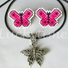 Hot pink butterfly Plastic Canvas earrings set Hot pink butterfly Plastic Canvas earrings set