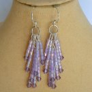 Light purple crystal bugle seed bead dangle earrings Light purple crystal bugle seed bead dangle earrings