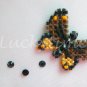 Dark brown butterfly Plastic Canvas AB bead earrings