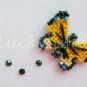 Yellow butterfly Plastic Canvas AB bead earrings tiger swallowtail