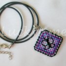 Purple ombre butterfly cross stitch Plastic Canvas pendant necklace Purple ombre butterfly cross stitch Plastic Canvas pendant necklace
