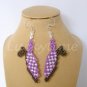 Purple polka dot slingback shoe Plastic Canvas bead earrings