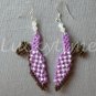 Purple polka dot slingback shoe Plastic Canvas bead earrings