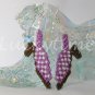 Purple polka dot slingback shoe Plastic Canvas bead earrings