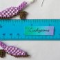 Purple polka dot slingback shoe Plastic Canvas bead earrings