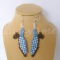 Blue polka dot slingback shoe Plastic Canvas bead earrings