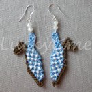 Blue polka dot slingback shoe Plastic Canvas bead earrings Blue polka dot slingback shoe Plastic Canvas bead earrings
