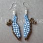 Blue polka dot slingback shoe Plastic Canvas bead earrings