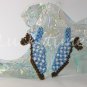 Blue polka dot slingback shoe Plastic Canvas bead earrings
