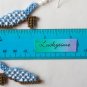 Blue polka dot slingback shoe Plastic Canvas bead earrings