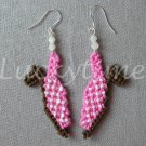 Pink Polka Dot Slingback shoe Plastic Canvas bead earrings
