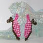 Pink Polka Dot Slingback shoe Plastic Canvas bead earrings