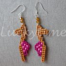 Hot Pink Sandal shoe Plastic Canvas cross stitch earrings Hot Pink Sandal shoe Plastic Canvas cross stitch earrings