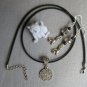 Terrier Pin grey crystal bead dog charm Earrings paw Necklace Set