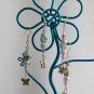 Butterfly silver bead light purple & baby blue earrings 2 Pair