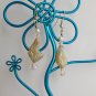 Dog Czech pressed glass bead light brown drop earrings