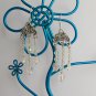 Heart Clear AB iridescent crystal bead chandelier earrings