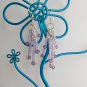 Light purple crystal bugle seed bead dangle earrings